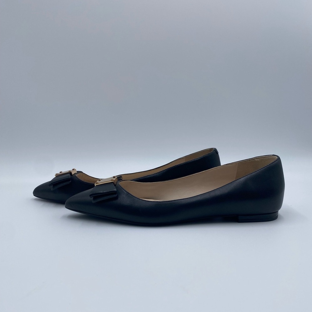 Cole Haan Black Flats with Gold Buckle - Picture 4 of 6